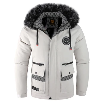 Зимнее Новое Утолщенное пальто с подкладкой 2023, Мужская Повседневная Универсальная Модная Высококачественная куртка со стоячим воротником, Высококачественные бренды