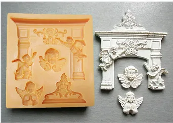 силиконовая форма ангел силиконовая форма фандонт Рим Шоколадные формы ангелы форма для конфет инструменты для украшения торта инструменты для сахарного ремесла PRZY