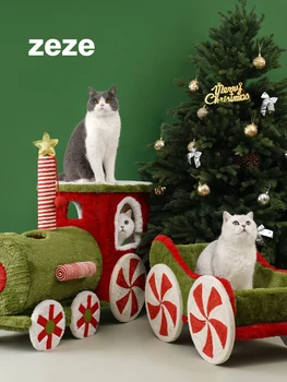 Рождественская рама для лазания с кошкой, Зимнее теплое кошачье гнездо, игрушка-когтеточка для кошек