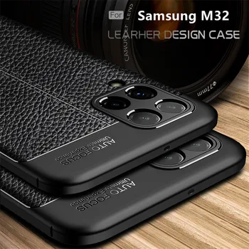 Для Чехла Samsung Galaxy M32 Чехол Для Samsung M32 Саппу Броня роскошный Мягкий ТПУ Бампер Кожаный Для Чехла Samsung M 32 M32 Чехол