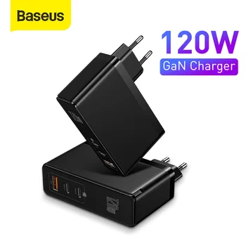 Зарядное устройство Baseus GaN 120 Вт Быстрая Зарядка 3,0 4,0 для MacBook Pro Кабель для Быстрой зарядки Huawei Mate 10 от USB C до Type C PD Зарядное устройство