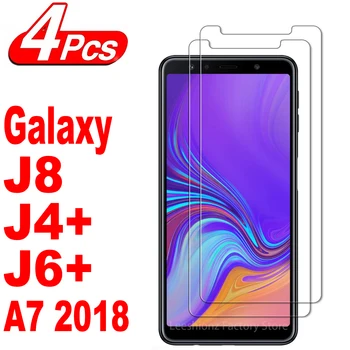 2/4 Шт. Защитное Стекло Для Samsung Galaxy J8 J4 + J6 + A8 + A6 + A7 2018 J4 J6 A6 A8 Plus Пленка из закаленного стекла