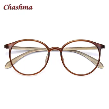 Женские очки Chashma в круглой сверхлегкой оправе TR90, Рецептурные оптические линзы, Прозрачные мужские очки с защитой от синего излучения