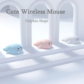Мультяшная Беспроводная Мышь 2.4G С Милым Дизайном Дельфина, Компьютерные Мыши, 3D Мини Игровая Оптическая USB-Мышь Для Портативных ПК, Планшета, Детского Подарка