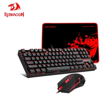 Мышь Redragon K552-BA и набор клавиатур USB87 клавиша игровая механическая клавиатура комбинация 3200 точек на дюйм подключение мыши к ПК игровые плееры