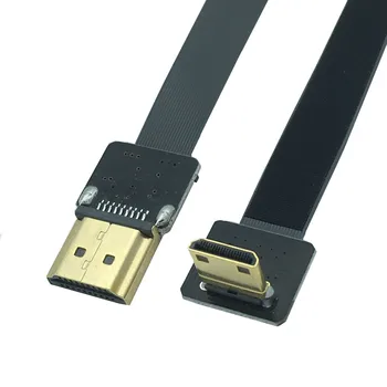 FPV-системы HDMI-совместимый штекер к Mini HDMI-совместимому Плоскому кабелю FPC с углом наклона 90 градусов для Мультикоптерной аэрофотосъемки 5-80 см