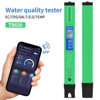 Ручка-Тестер Качества воды 5/2 В 1 Bluetooth APP Digital TDS EC SG Измеритель Температуры Солености PH Для Аквариума, Гидропоники, Бассейна