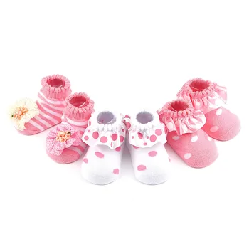 3 пары/лот, носки Принцессы для маленьких девочек, Носки для девочек, милые розовые хлопковые носки с оборками на щиколотках, Детские носки в горошек, Цветочный носок SK156