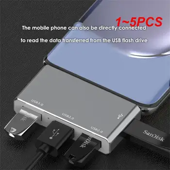 1-5 шт. USB 3.0 Type C Концентратор 4 В 1, многопортовая док-станция, Разветвитель, Мини-концентратор USB 3.0 из цинкового сплава, Высокоскоростной адаптер для ПК