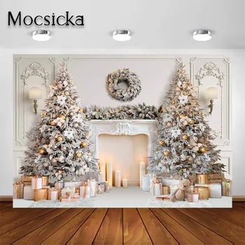 Mocsicka, Рождественские елки, Фоновые фотографии, украшения для камина, Семейный реквизит для фотостудии для детей и взрослых